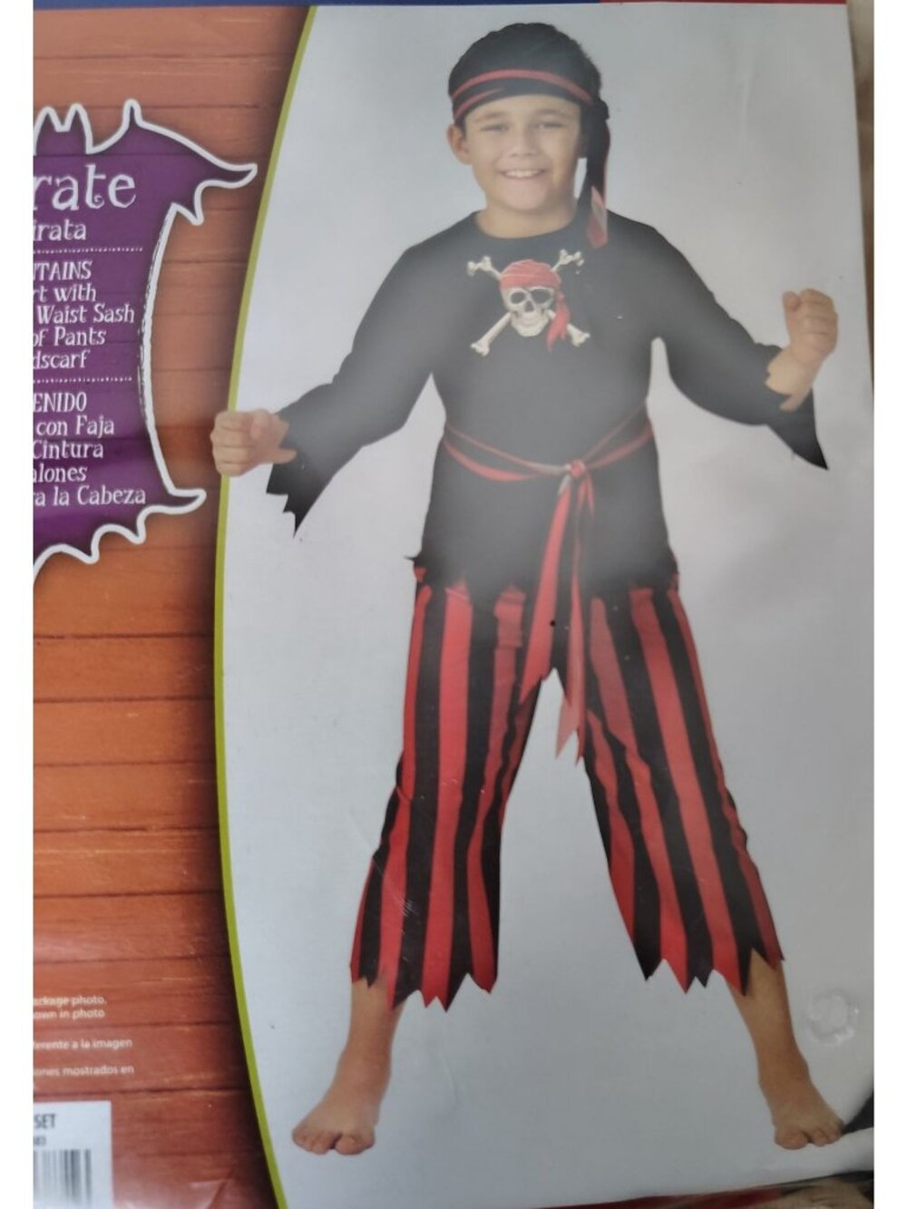 Boys Halloween Pirate Costume Small 4 6 Shirt Pants Sash Headscarf